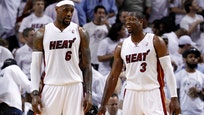 LeBron James scored  points, Dwyane Wade added , in a  -  rout of over the suddenly hurting Indiana Pacers.